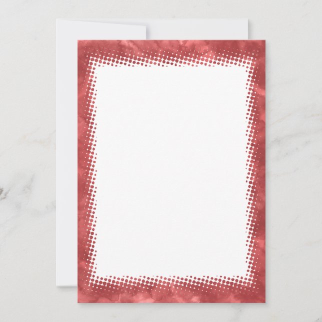 Red Watercolor Border Blank Custom Text  Invitation (Front)