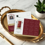 Red Watercolor Door Real Estate Calendar 2025 Postcard<br><div class="desc">Beautiful and elegant real estate business 2025 calendar marketing postcard. Our design features our own hand-painted watercolor red front door. Accented with touches of gold on the mailbox slot, door handle, and door kickplate. Modern black outdoor wall lights and a burlap welcome doormat complete this charming real estate design. Personalize...</div>