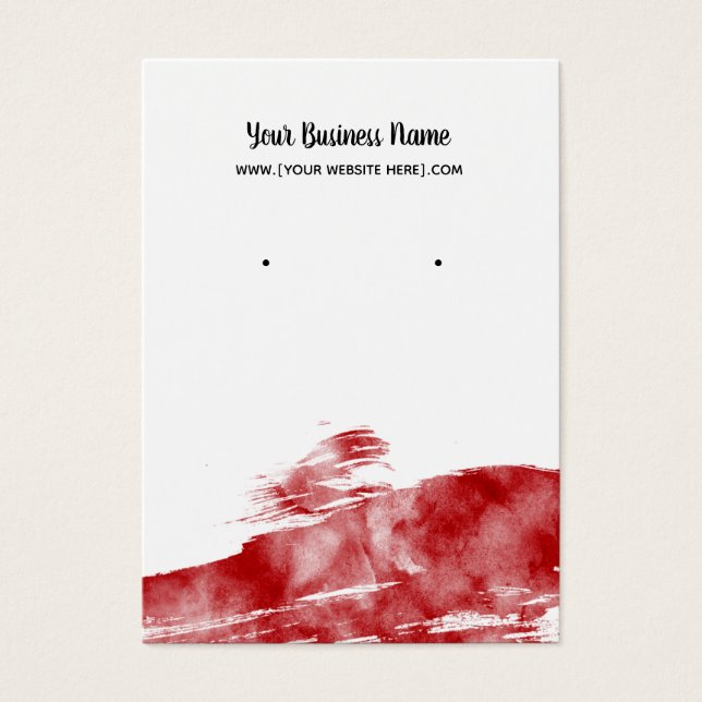 Red Watercolor Earring Display Cards (Front)