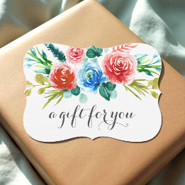 Red Watercolor Floral Business Gift Certificate