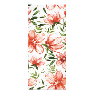 Red Watercolor Flowers Rack Card