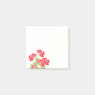 Red Watercolor Geraniums 2 Post-it Notes