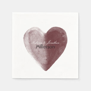Red Watercolor Heart Napkin