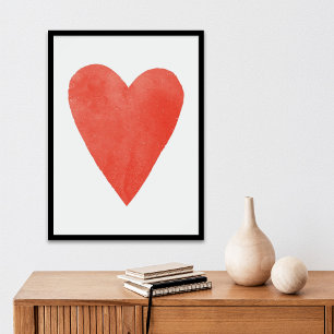 Red Watercolor Heart Valentine's Day Art Print