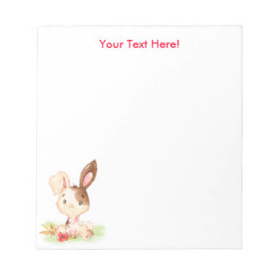 Red Watercolor Little Bunny Notepad