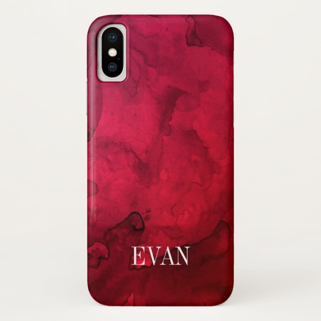 Red Watercolor Mashup Apple iPhone X Coque (Dos)