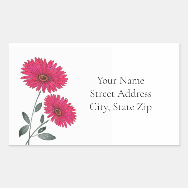  Red Watercolor, Pen & Ink Gerbs Sticker (Front)