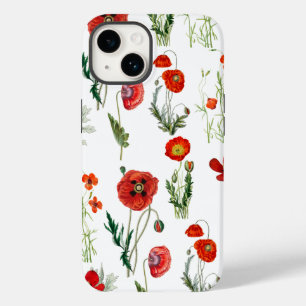Red Watercolor Poppies Florals Case-Mate iPhone 14 Case