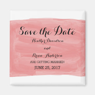 Red Watercolor Save the Date Magnet