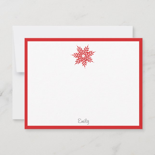 Red Watercolor Snowflake   Card (Front)