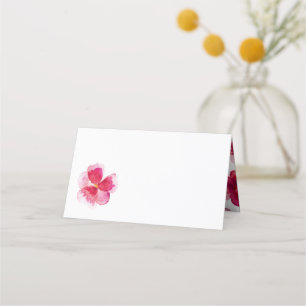 Red watercolor viola wedding event  place card