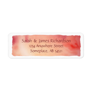 Red Watercolor Wash Artistic Painting Label