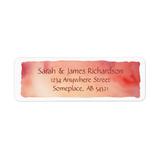 Red Watercolor Wash Artistic Painting Label