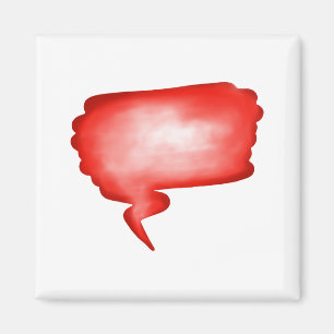 Red Watercolor Word Balloon Magnet