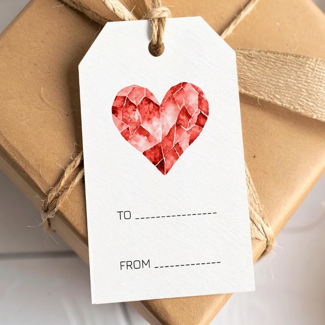 Red watercolour heart gift tags (Creator Uploaded)