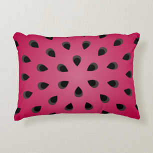 Red watermelon chunk with seeds accent pillow
