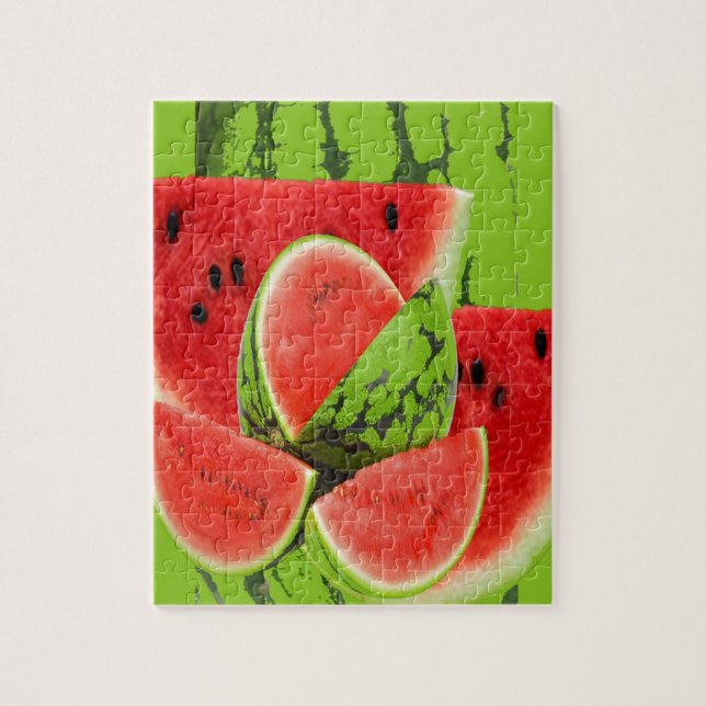 RED WATERMELON GREEN ART JIGSAW PUZZLE (Vertical)
