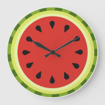 Red Watermelon Slice Wall Clock