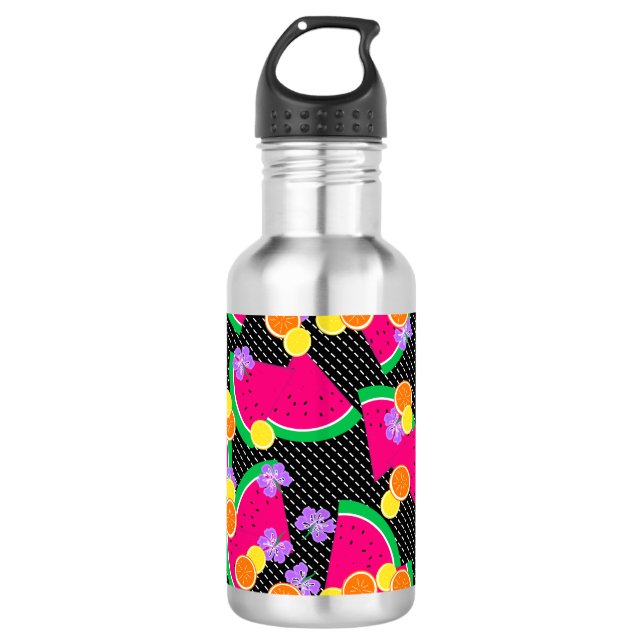 Red Watermelon Yellow Lemons Tropical 532 Ml Water Bottle (Front)