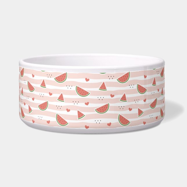 Red Watermelons, Hearts, Stripes, Summer Pattern (Front)