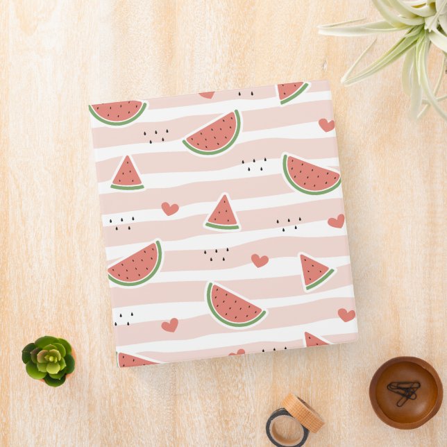 Red Watermelons, Hearts, Stripes, Summer Pattern Binder (In Situ)