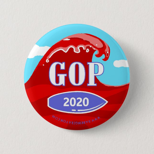 Red Wave 2020 2 Inch Round Button (Front)