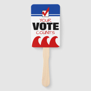 Red Wave Republican Your Vote Counts Election 2018 Hand Fan