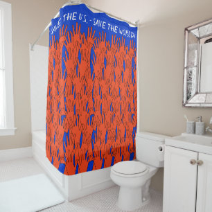 Red Wave Save The US Save The World Shower Curtain