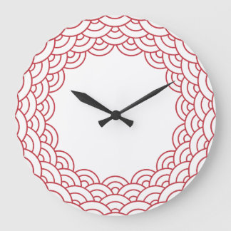 Red Waves "Seigaiha" WAGARA Large Clock