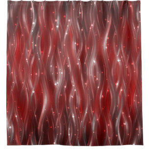 Red Waves Stars Abstract Background