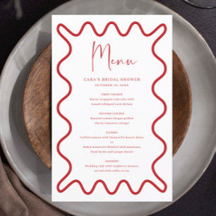 Red Wavy Border menu card with name