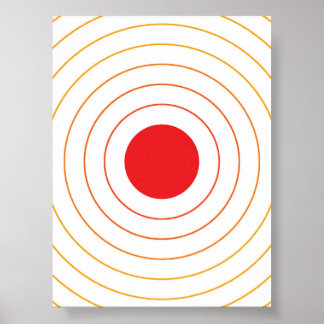 Red Wavy Circle Illustration – Bold Minimalist Abs Poster