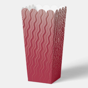 Red Wavy Lined Pattern Favor Box