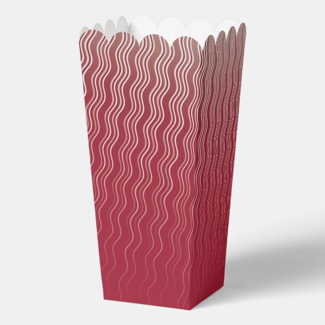 Red Wavy Lined Pattern Favor Box (Back)