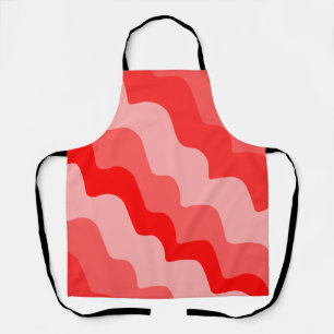 Red wavy ocean waves gradient apron