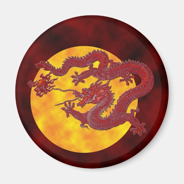 Red Wax Dragon Magnet (Front)
