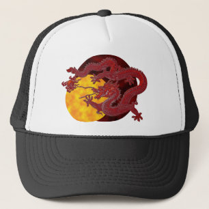 Red Wax Dragon Trucker Hat