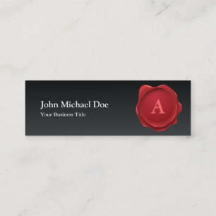 Red Wax Seal Monogram Profile Card
