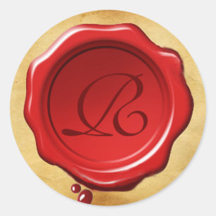 RED  WAX SEAL PARCHMENT Monogram