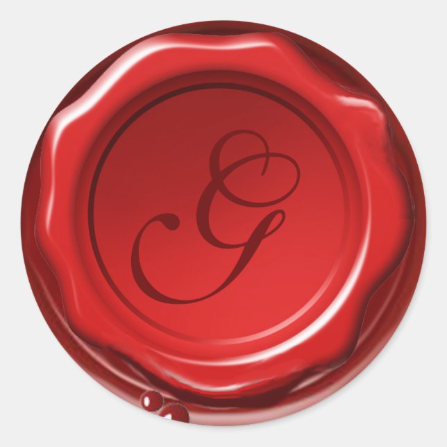 RED  WAX SEAL  Round Monogram (Front)