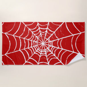Red Web Beach Towel