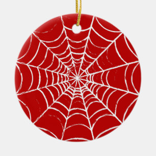 Red Web Ceramic Ornament