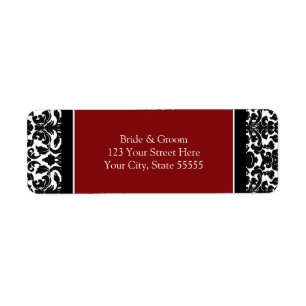 Red Wedding Custom Return Address Labels