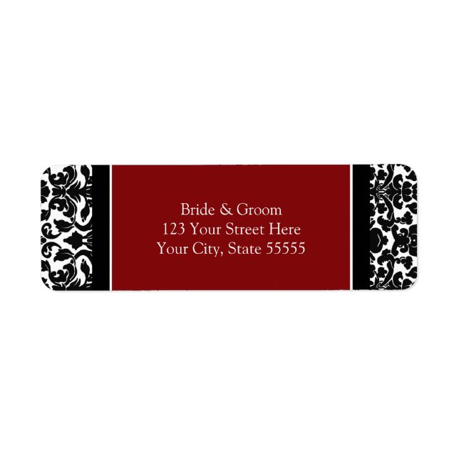 Red Wedding Custom Return Address Labels (Front)