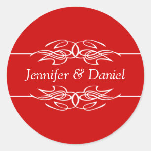 Red Wedding Envelope Seal Stickers Bride And Groom