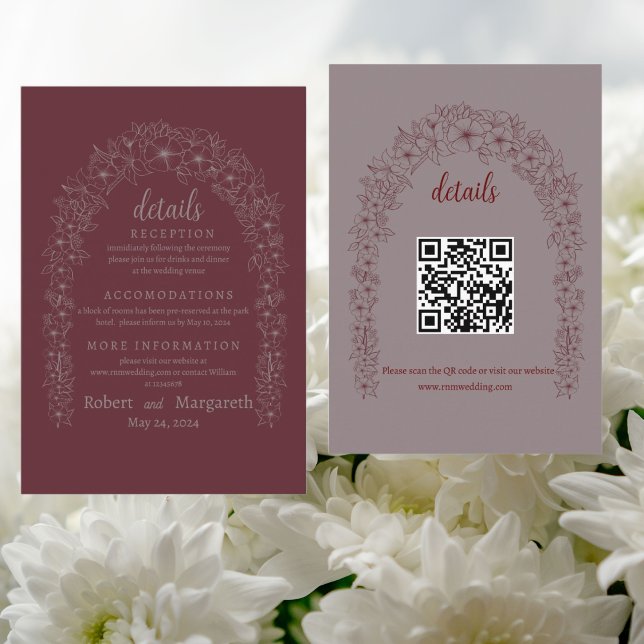  Red Wedding Floral Gate  Enclosure Card (Creator Uploaded)