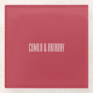 Red Wedding Glass Coaster