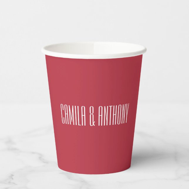 Red Wedding Paper Cups (Left)