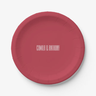 Red Wedding Paper Plate