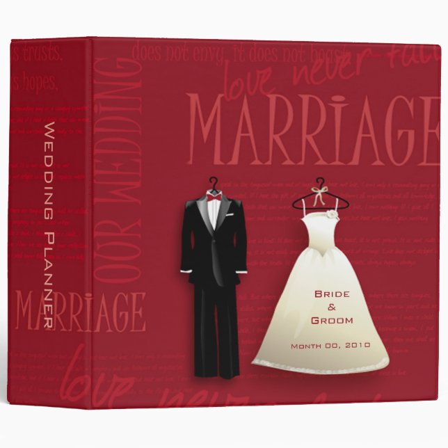 Red Wedding Planner Binder (Front/Spine)